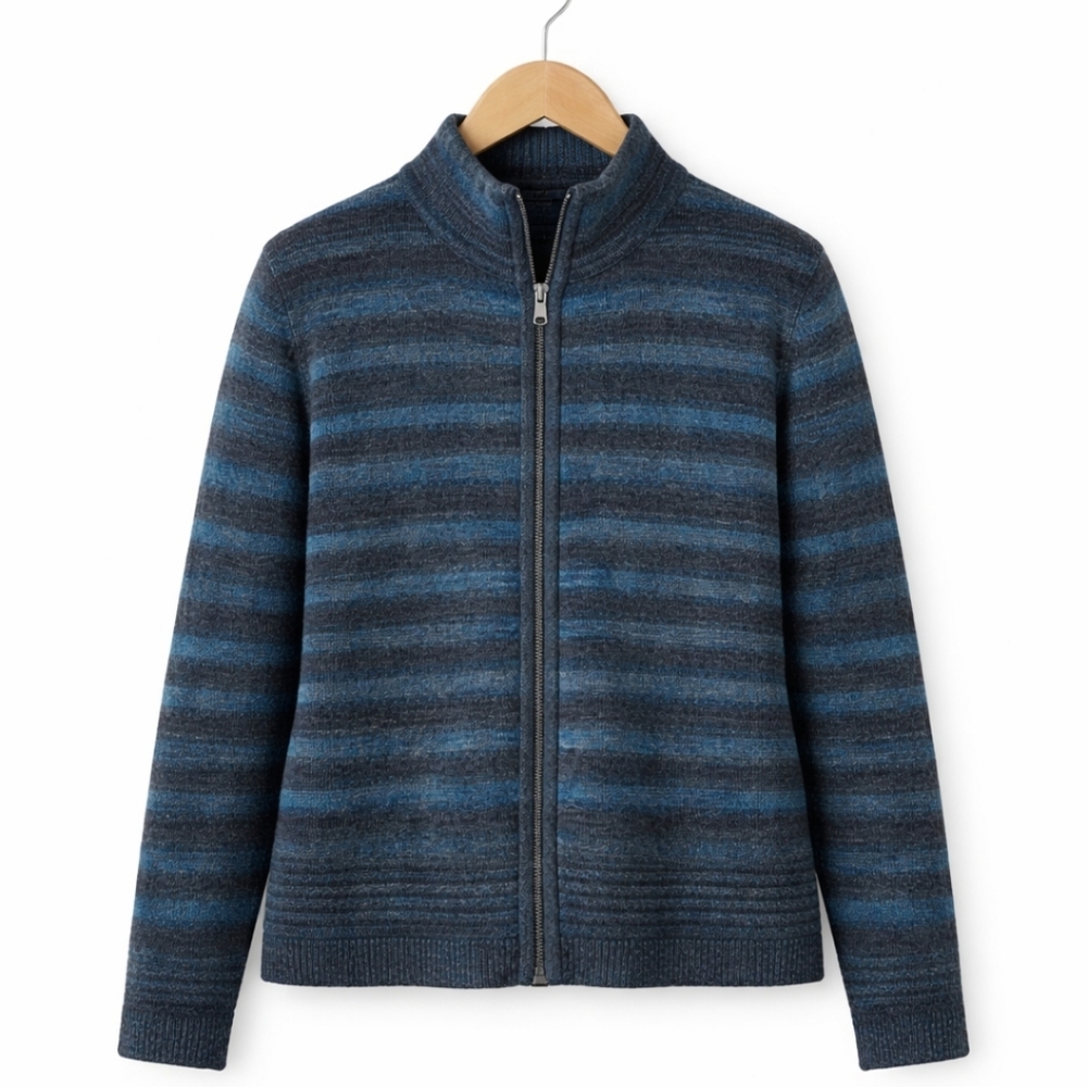 Edinburgh Woolen Mill Green Wool Full Zip Jacket Sz Med